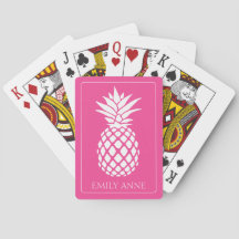 Ananas blanc chic sur fond rose