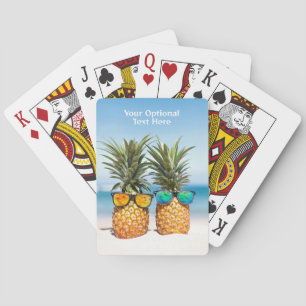 Jeu De Cartes Ananas de plage de texte personnalisé