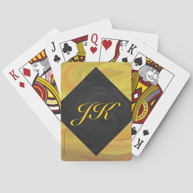 Jeu De Cartes Ananas et Monogramme noir (dos)