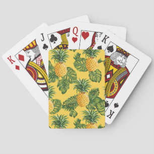 Jeu De Cartes Ananas & Feuilles Tropicaux En Or