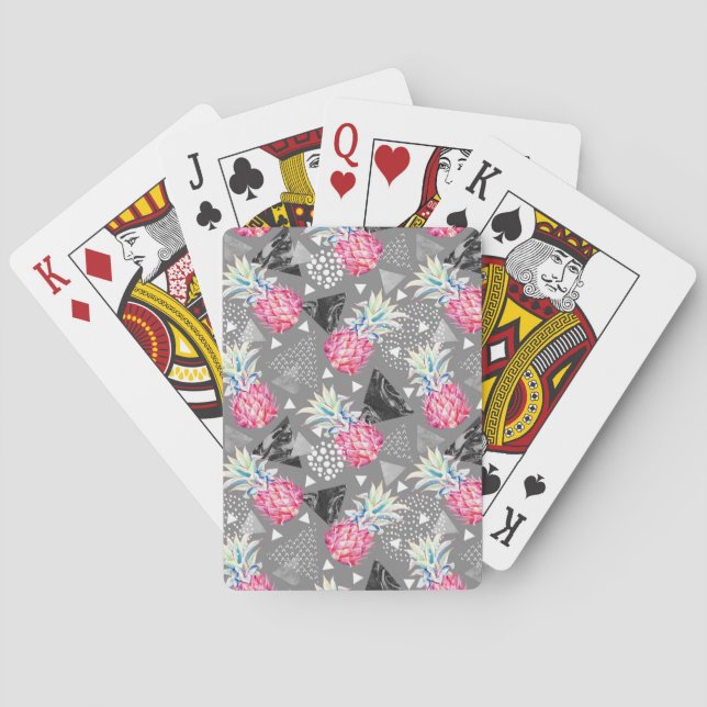Jeu De Cartes Ananas géométrique Motif texturé (dos)