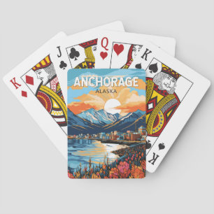 Jeu De Cartes Anchorage Alaska Travel Art Vintage
