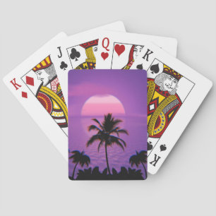 Jeu De Cartes Ancienne vague de soleil des Caraïbes Rétro esthét