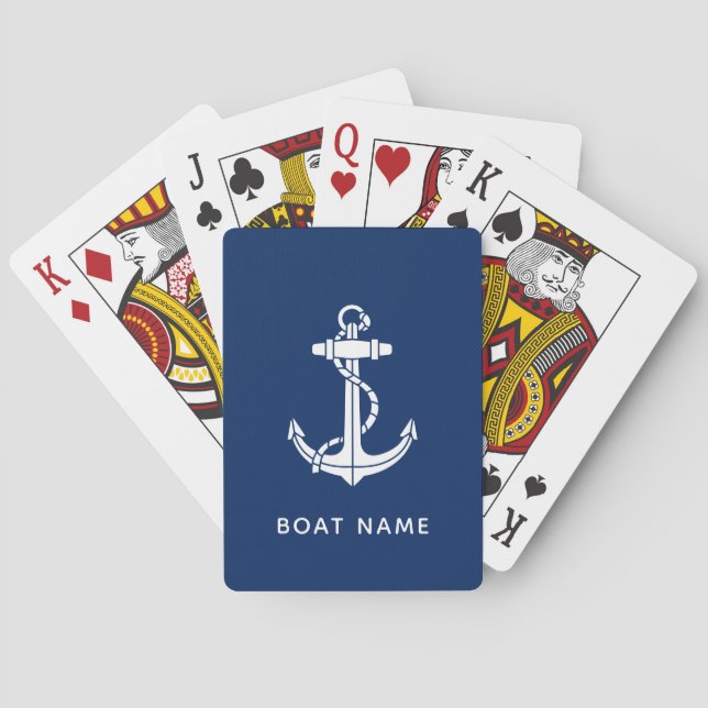 Jeu De Cartes Ancre de bateau moderne et nom nautique (dos)