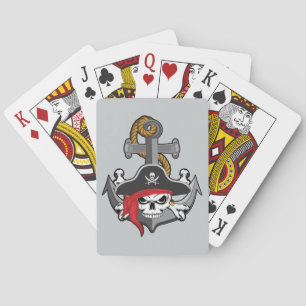 Jeu De Cartes Ancre de crâne de pirate