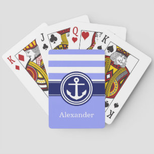 Jeu De Cartes Ancre de la bande marine bleue marine 1ICBR