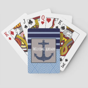 Jeu De Cartes Ancre et rayures Conception nautique