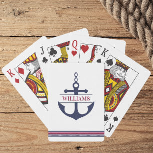 Jeu De Cartes Ancre personnalisée Nautique