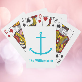 Jeu De Cartes Ancre Turquoise Motif Personnaliser