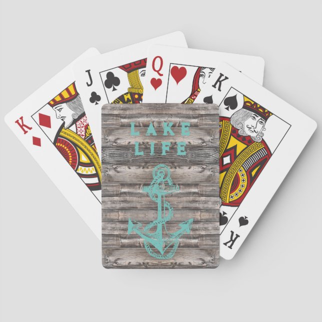 Jeu De Cartes Ancre TURQUOISE rustique à la mode | (dos)