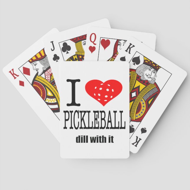 Jeu De Cartes Aneth de Pickleball de coeur du cadeau I de boule (dos)