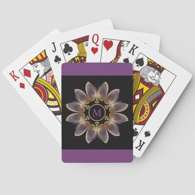 Jeu De Cartes Ange Abstraite ailes Mandala Monogramme fractal (dos)