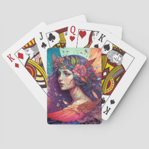 Jeu De Cartes Ange fée colorée ailes Imaginaire Art