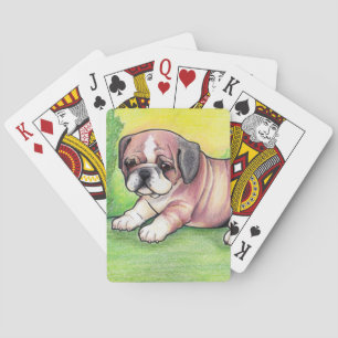 Jeu De Cartes Anglais Bulldog Chiot Jouer aux cartes