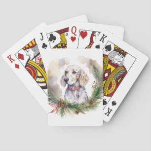 Jeu De Cartes Anglais Setter Christmas Wreath Festive Pup