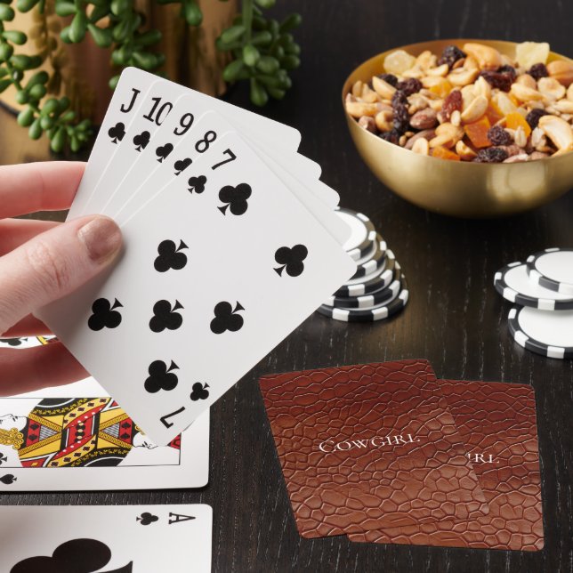 Jeu De Cartes Animal Brown en cuir de l'Ouest (In Situ)