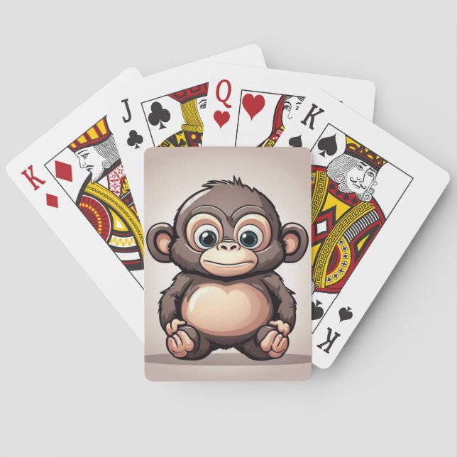 Jeu De Cartes Animal singe mignon (dos)