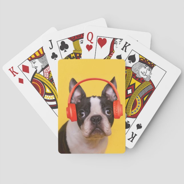 Jeu De Cartes Animaux de bébés cutest | Casques Terrier de Bosto (dos)