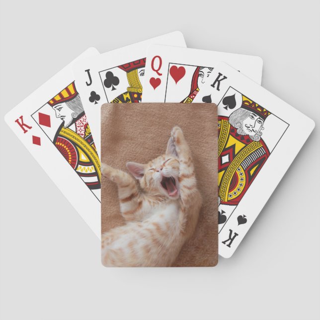 Jeu De Cartes Animaux de bébés cutest | Ginger Kitten Yawning (dos)