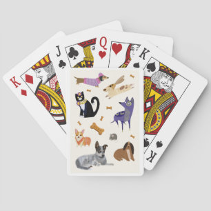 Jeu De Cartes Animaux de compagnie mignons avec chiens et chats