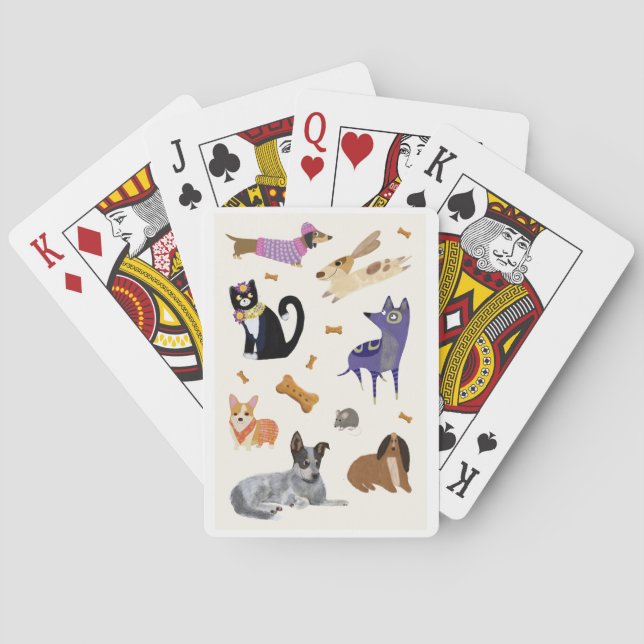 Jeu De Cartes Animaux de compagnie mignons avec chiens et chats  (dos)