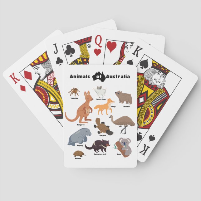 Jeu De Cartes Animaux de l'Australie faune australienne (dos)