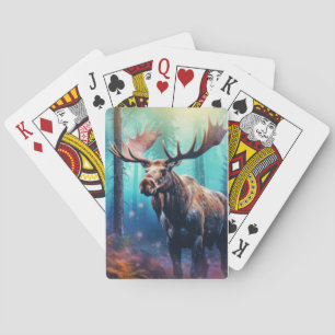 Jeu De Cartes Animaux d'orignal Wilderness Mur Art coloré