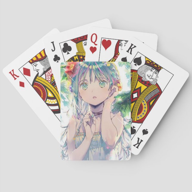 Jeu De Cartes Anime faced box of playing cards (dos)
