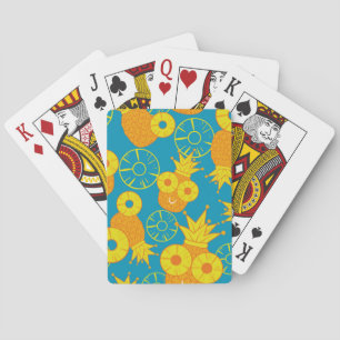 Jeu De Cartes Anneaux d'ananas : Caricature de Doodle Vintage.