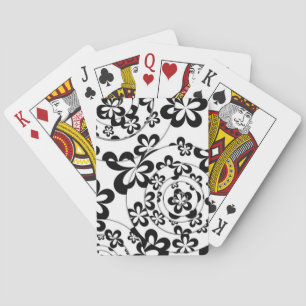 Jeu De Cartes Anneaux et fleurs noirs et blancs
