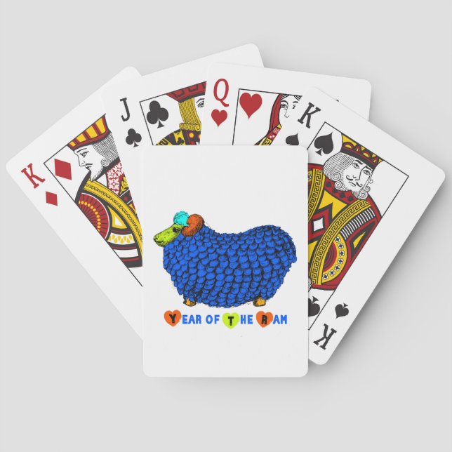 Jeu De Cartes Année chinoise du mouton bleu cartes de jeu (dos)