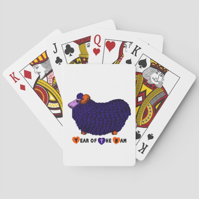 Jeu De Cartes Année chinoise du mouton violet Jouer des cartes (dos)