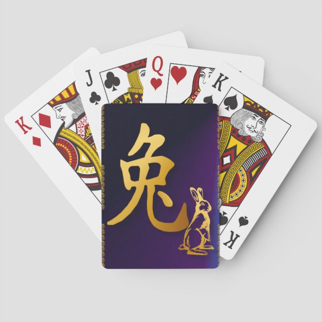 Jeu De Cartes Année D'Or Du Lapin Jouant Des Cartes (dos)