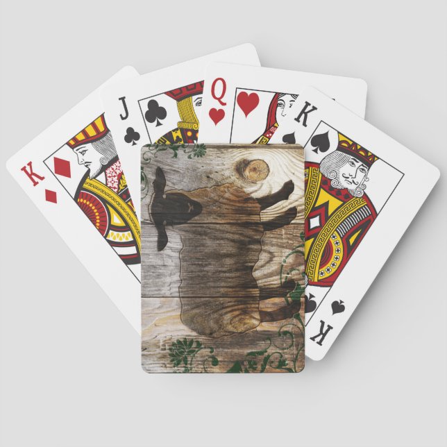 Jeu De Cartes année du mouton en bois (dos)