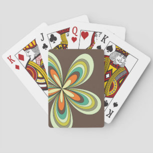 Jeu De Cartes Années 60 super les années 70 Hippie Fleur Brown R