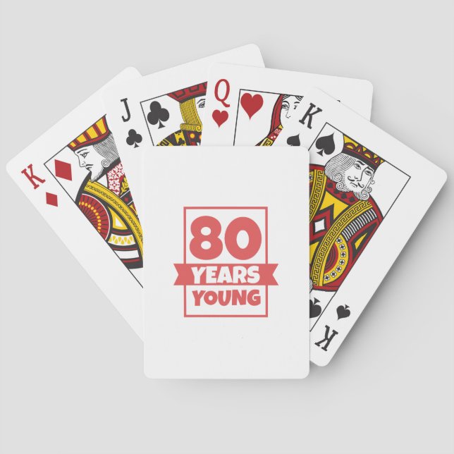 Jeu De Cartes Anniversaire 80 ans de jeunes quatre-vingtième (dos)