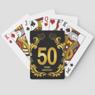 Jeu De Cartes Anniversaire de la Parties scintillant d'or de 50 