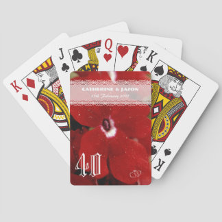 Jeu De Cartes Anniversaire de mariage rouge de rouge quarantième