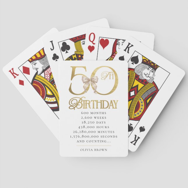 Jeu De Cartes Anniversaire d'or 50e anniversaire (dos)