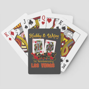 Jeu De Cartes Anniversaire du Mariage de Las Vegas Hubby Wifey  