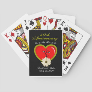 Jeu De Cartes Anniversaire du mariage d'or noir-américain