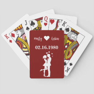 Jeu De Cartes Anniversaire Jouer Cartes Couple Silhouette