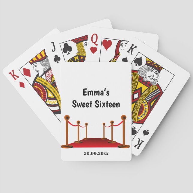 Jeu De Cartes Anniversaire Noir Blanc Rouge Nom du tapis (dos)