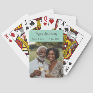 Jeu De Cartes Anniversaire Photo moderne Poker Cartes Sage Green