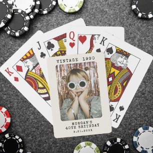 Jeu De Cartes Anniversaire Photo Vintage
