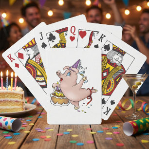 Jeu De Cartes Anniversaire Pig Partys Jouer Cartes