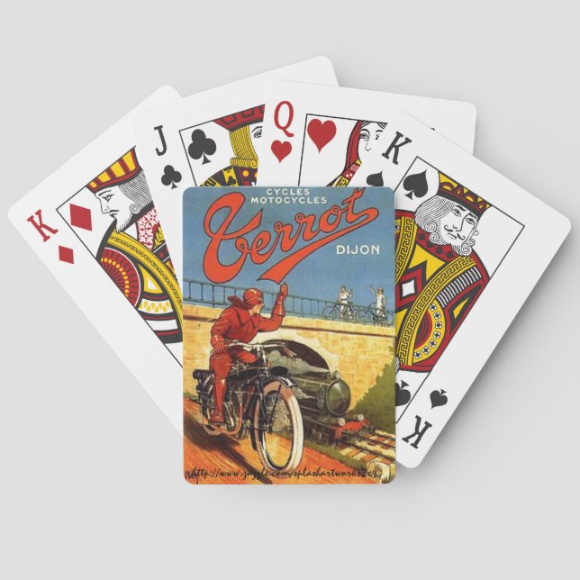 Jeu De Cartes "Annonce française vintage de moto " (dos)