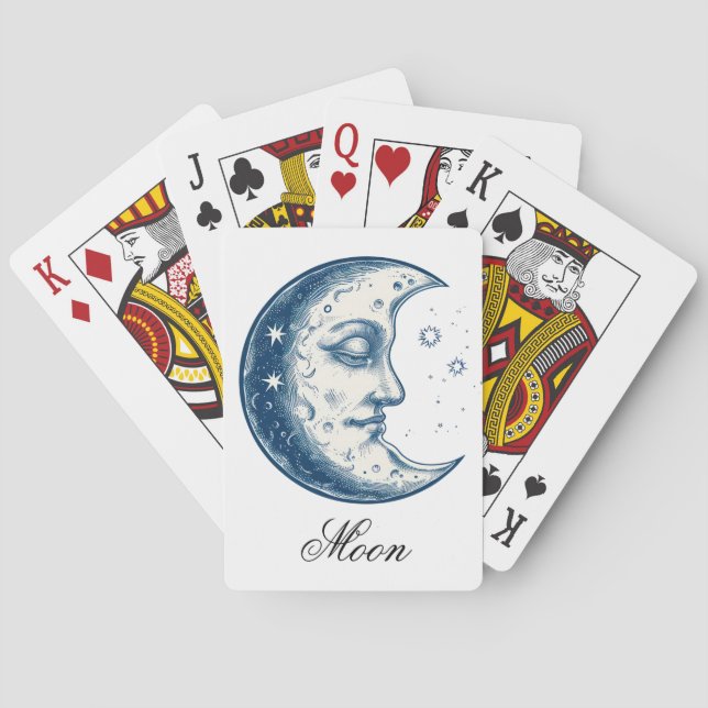 Jeu De Cartes Antique du dessin de lune  (dos)