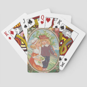 Jeu De Cartes Antique Valentine drôle, ère victorienne, 1874