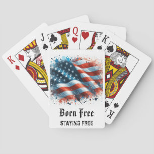 Jeu De Cartes *** AP16 Drapeau Américain Rouge Blanc Bleu Jouez